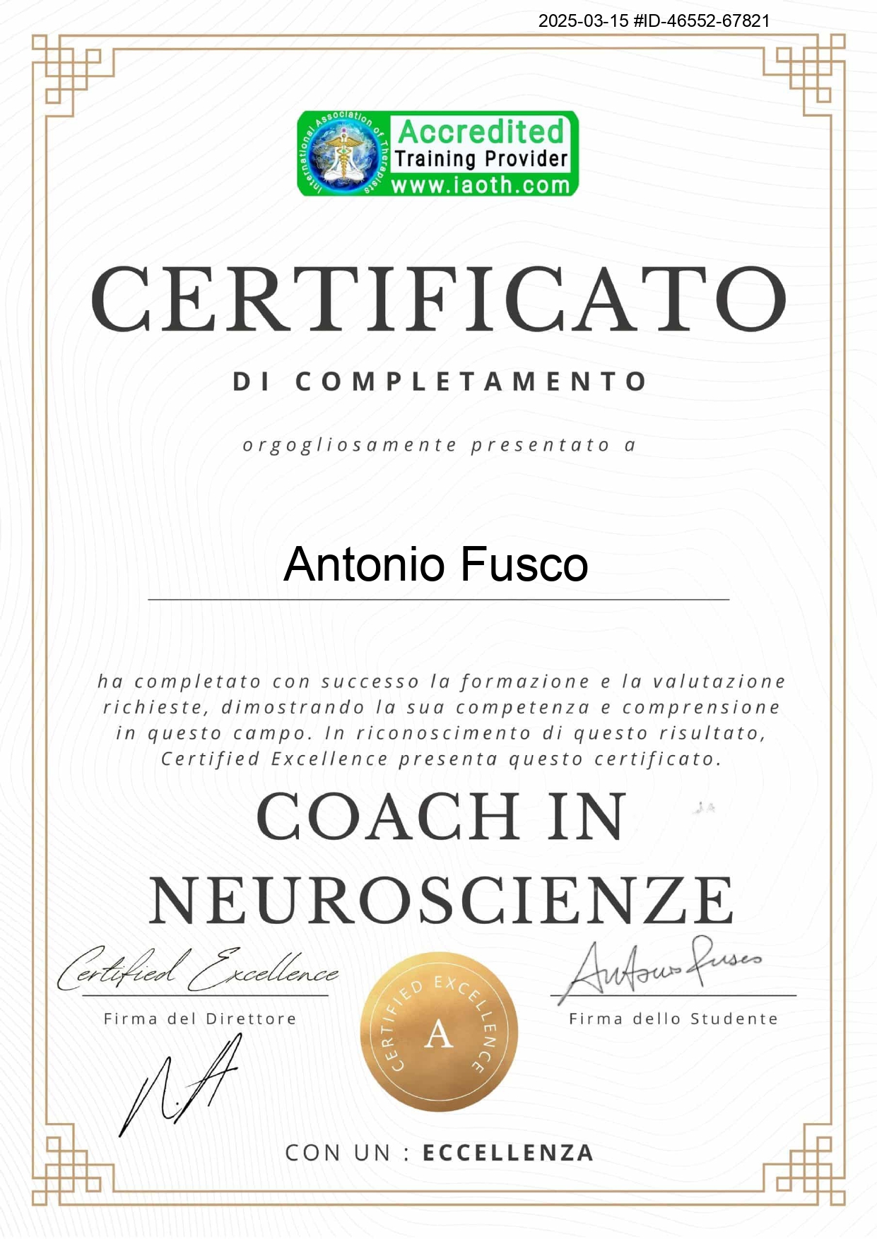 Certificato 1