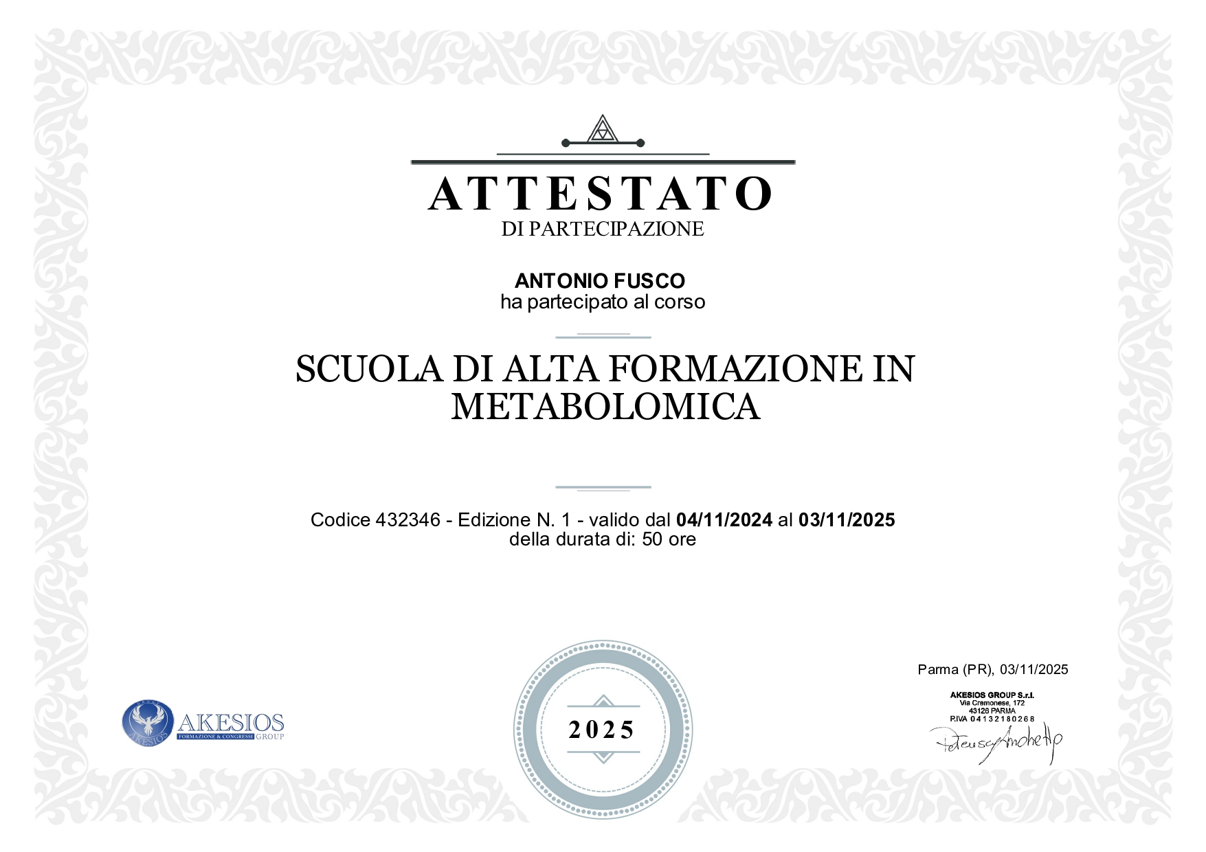 Certificato 9